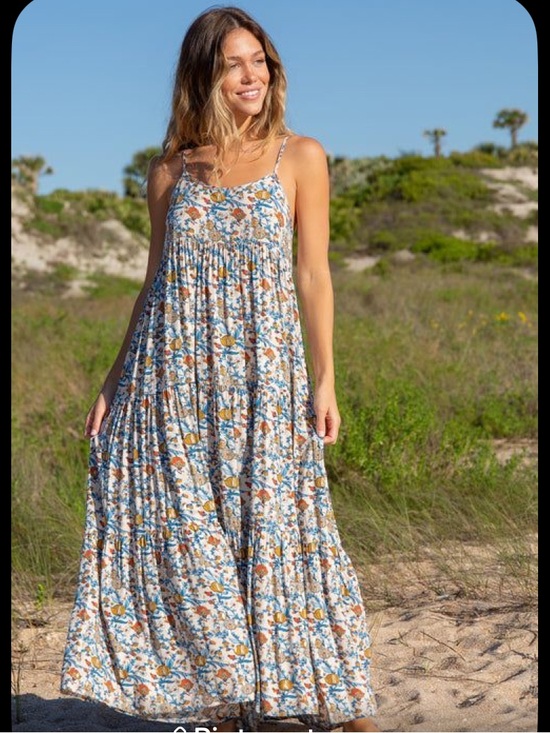 NATURAL LIFE Dresses & Skirts - Natural Life Madi Maxi Dress Cream Tan Peony